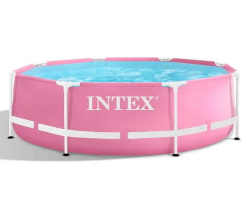 Каркасный бассейн Intex 28290 Metal Frame 244 х 76 см объем 2843 л Розовый