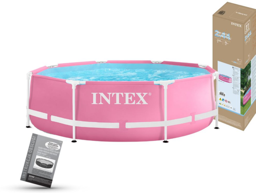 Каркасный бассейн Intex 28290 Metal Frame 244 х 76 см объем 2843 л Розовый