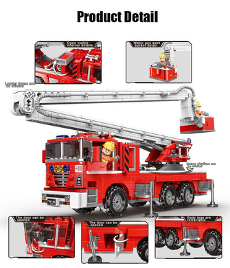 Конструктор ХВ-03029 "Пожарный подъемник" 751 деталей, подвижные элементы, в коробке